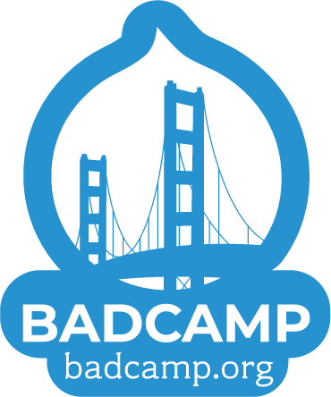 BADCamp logo with Golden Gate Bridge